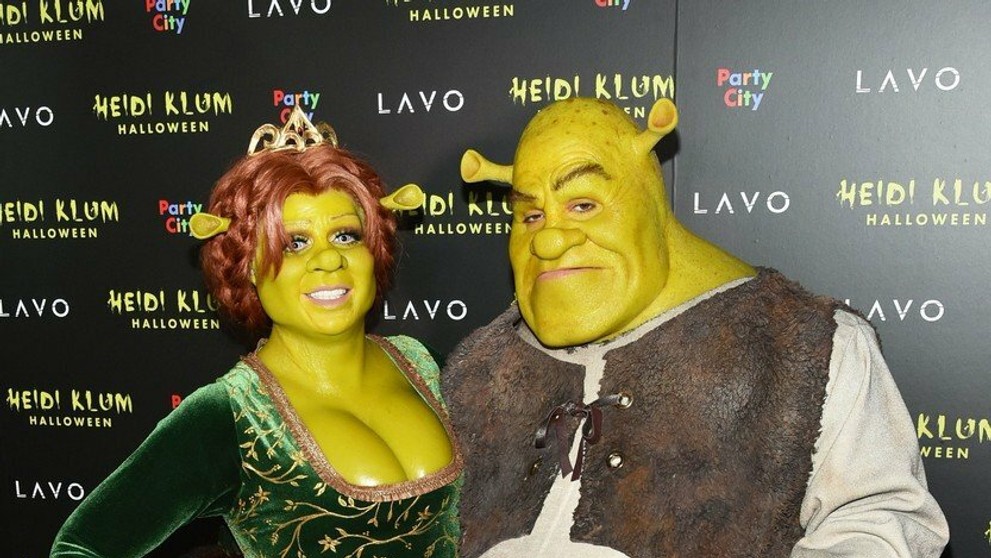 Heidi Klum a Tom Kaulitz ako Fiona a Shrek