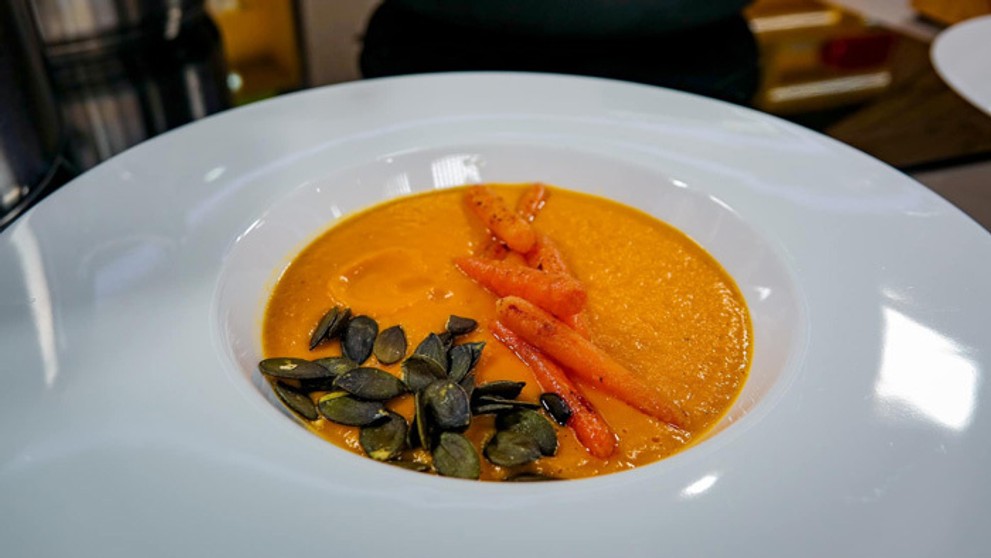 Mrkvový krém s kokosovým mliekom a zázvorom.