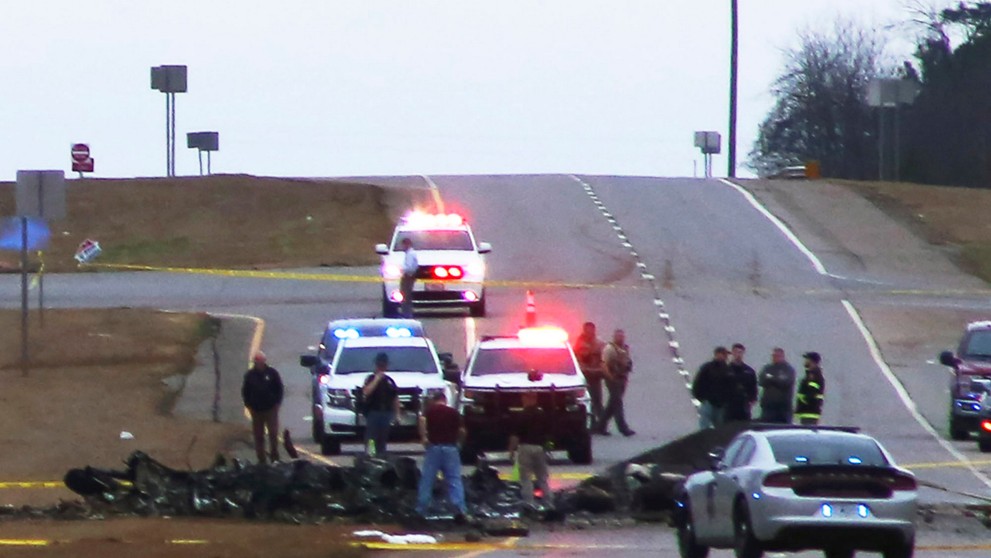 Pád vojenského vrtuľníka.