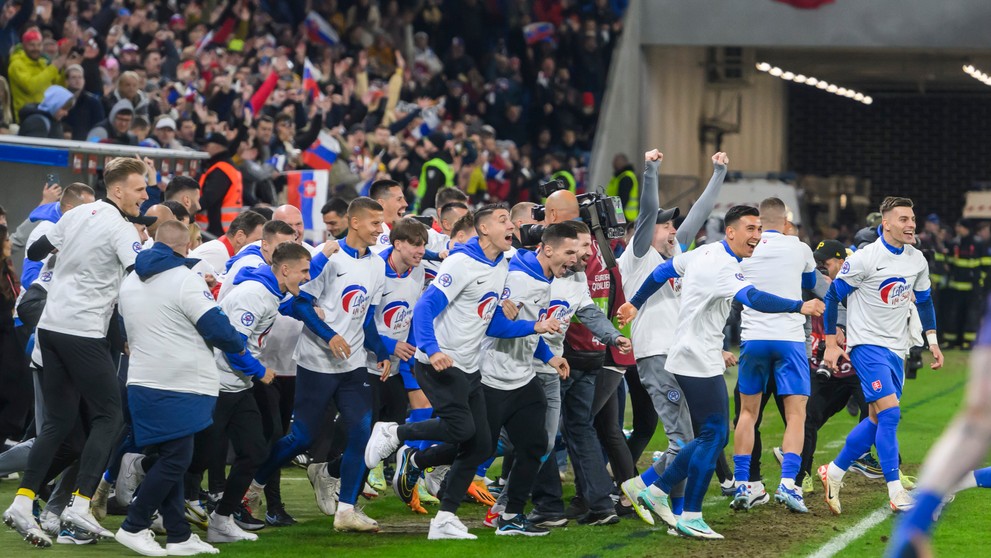 Oslavy Slovenska po postupe na ME 2024 po zápase s Islandom.