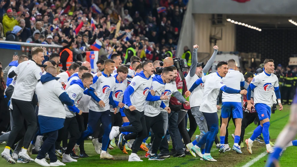 Oslavy Slovenska po postupe na ME 2024 po zápase s Islandom.