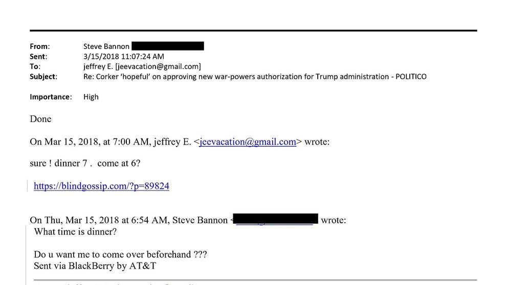 Steve Bannon píše o Lajčákovi ako o „predsedovi OSN“.