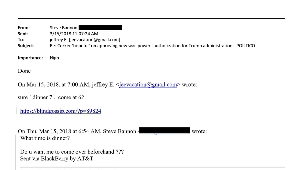 Steve Bannon píše o Lajčákovi ako o „predsedovi OSN“.