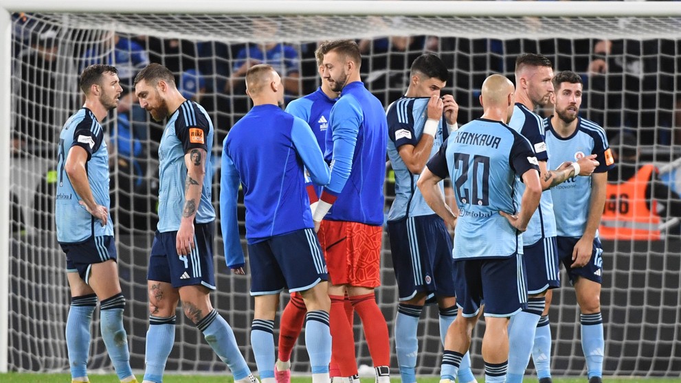 Hráči Slovana po zápase