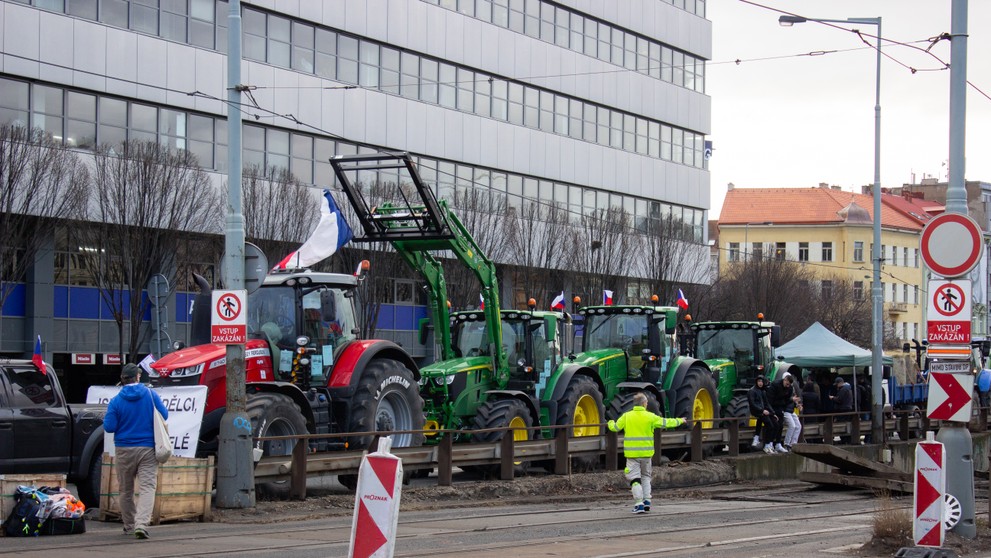 Protest farmárov v Prahe