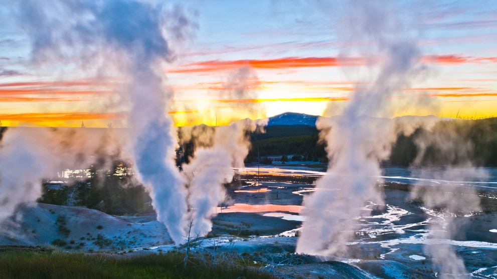 Geotermálne pramene v Yellowstonskom národnom parku.