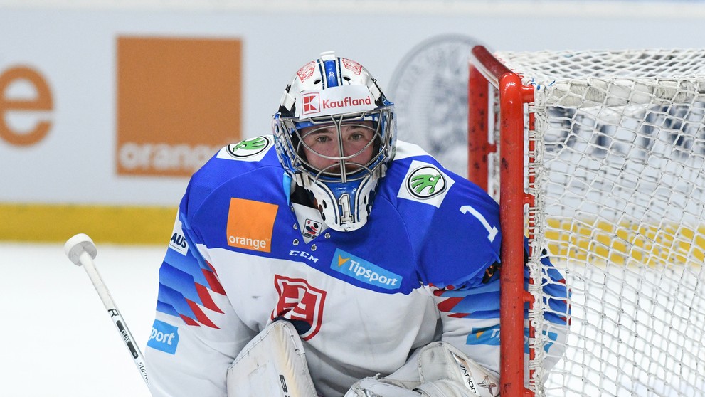 Brankár Slovenska Marek Čiliak v prípravnom zápase pred MS 2018 proti Francúzsku.