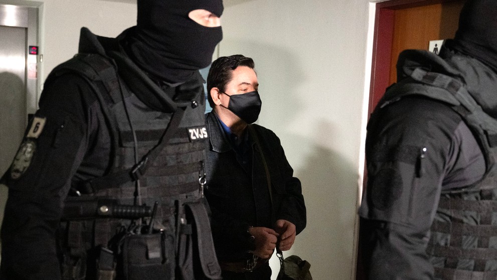 Obžalovaný Marian Kočner prichádza na súd v Pezinku.