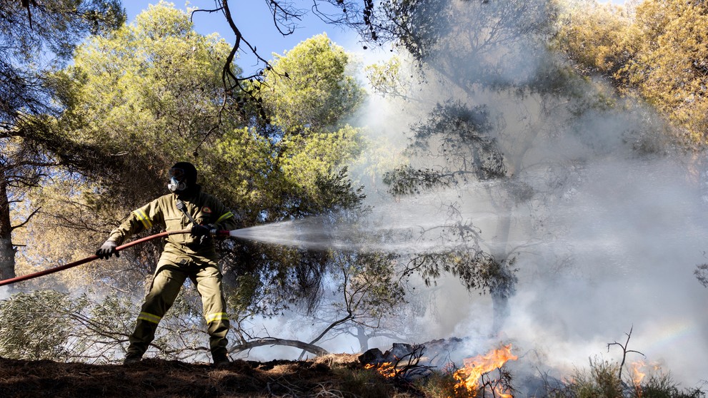 Lesné požiare v Grécku.