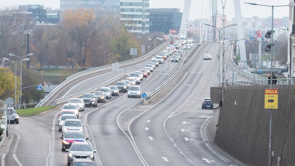 Autoprotest strany Smer-SD v Bratislave