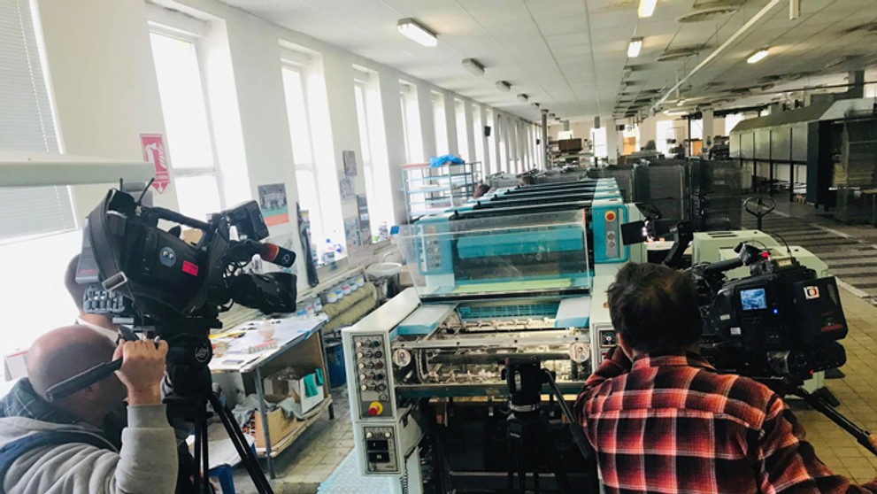 Ofsetové platne, z ktorých sa tlačila známka prezidentky Zuzany Čaputovej.