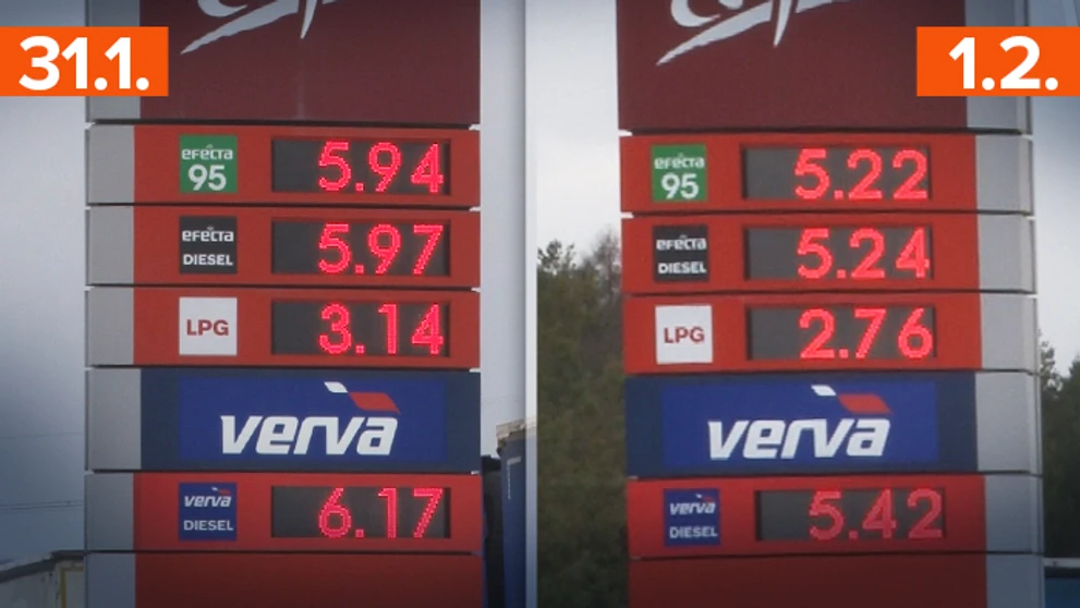 Porovnanie cien na benzínkach v Poľsku koncom januára a začiatkom februára