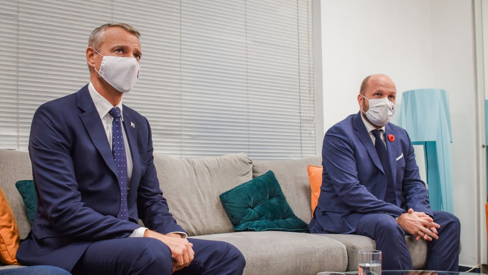 Jaroslav Naď a Richard Raši pred vysielaním.