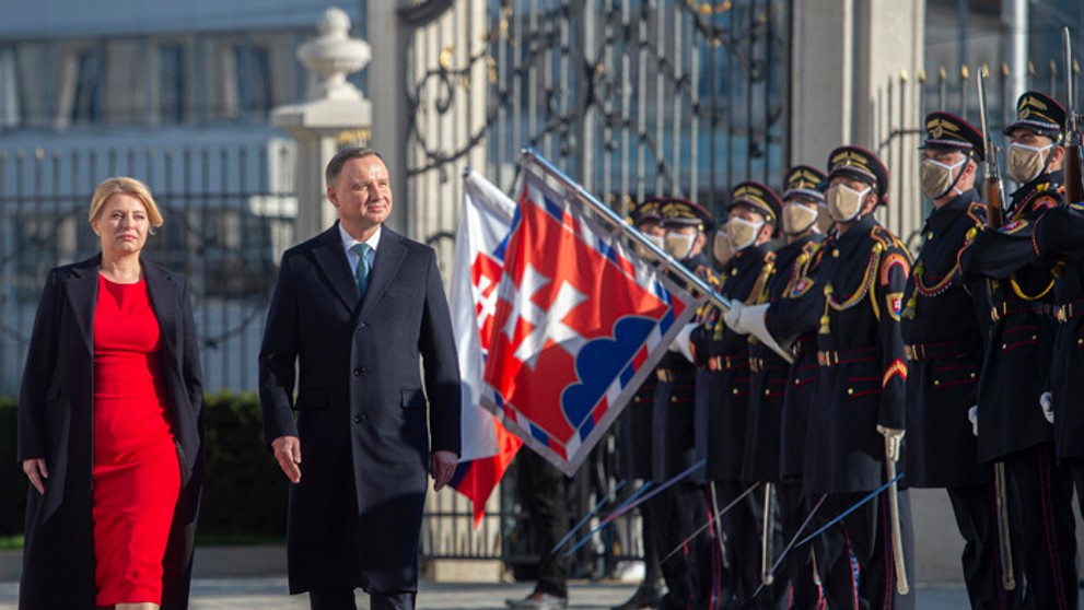 Prezidentka Zuzana Čaputová a jej poľský partner Andrzej Duda.