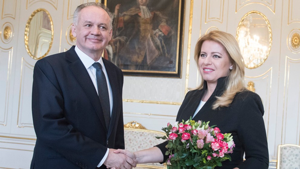 Predseda Za ľudí Andrej Kiska na stretnutí s prezidentkou Zuzanou Čaputovou.