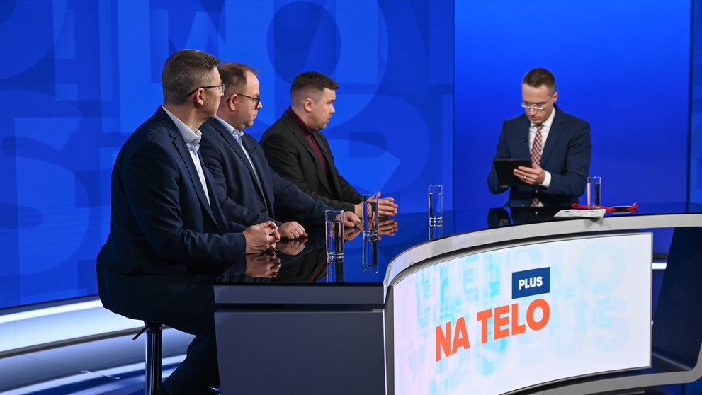 Martin Slosiarik, Václav Hřích a Jakub Hankovský v relácii Na telo plus.