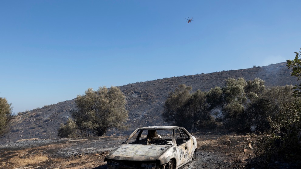 Lesné požiare v Grécku.