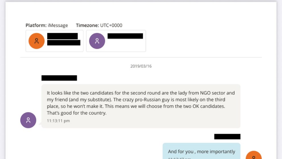 Komunikácia medzi Epsteinom a Lajčákom z marca 2019.