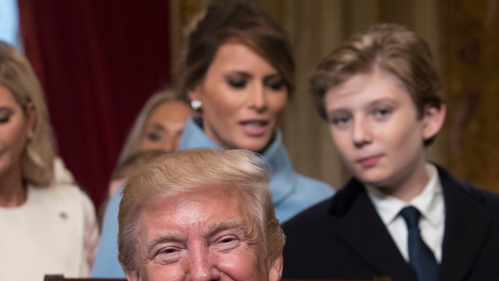 Donald Trump so synom Barronom. 