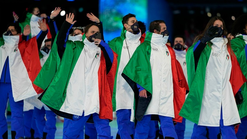Atléti Talianska na otváracom ceremoniáli ZOH 2022.