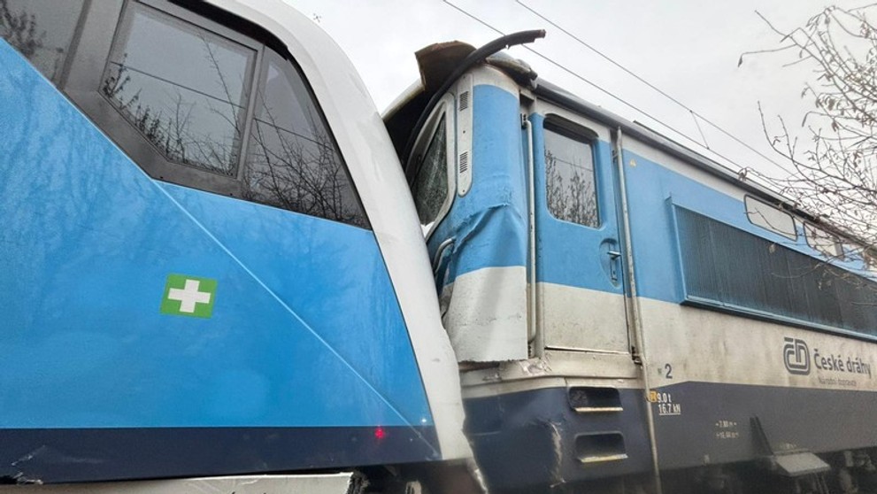 Zrážka vlakov na juhu Česka