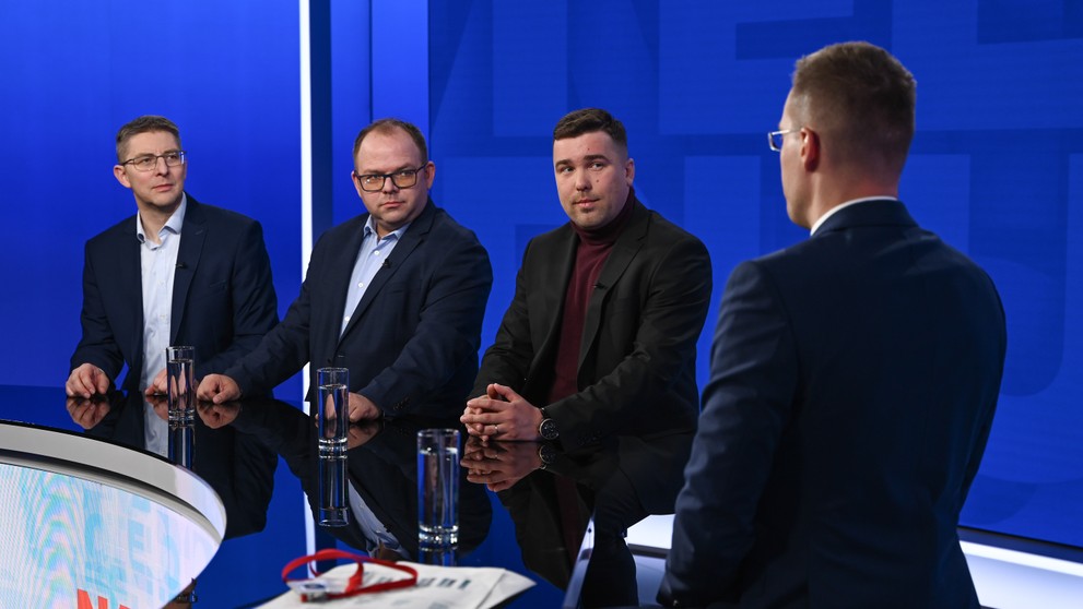 Martin Slosiarik, Václav Hřích a Jakub Hankovský v relácii Na telo plus.