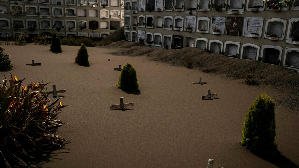 Sopečný popol na ostrove La Palma