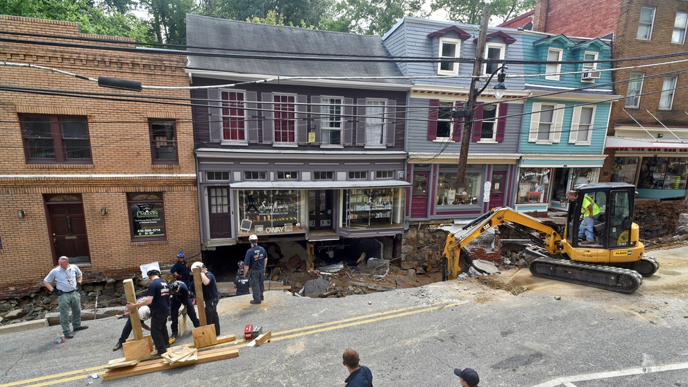 Povodeň spustošila historické mesto v Marylande.