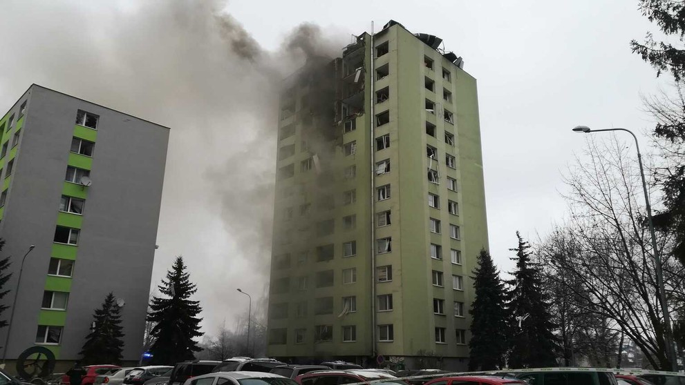 Výbuch bytovky v Prešove.