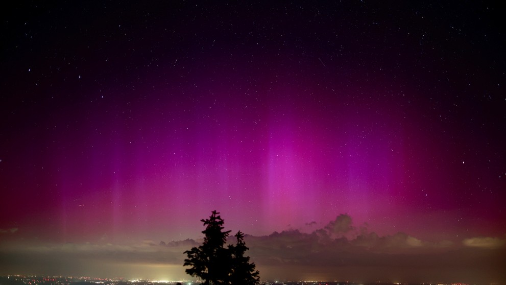 Polárna žiara v Nemecku.