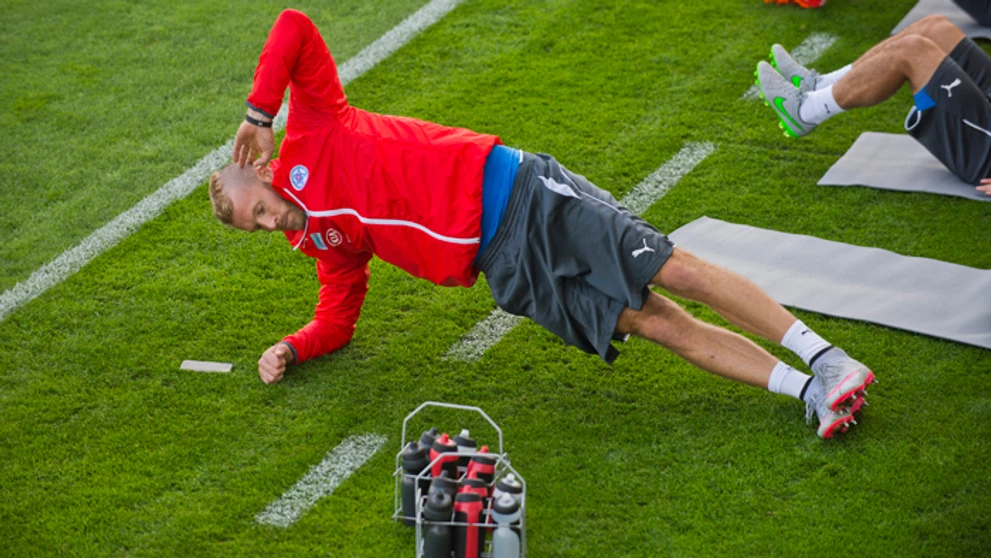 Útočník Adam Nemec (Willem II Tillburg) počas tréningu pred kvalifikáciou EURO 2016.