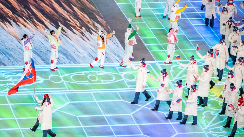 Výprava Slovenska na otváracom ceremoniáli ZOH 2022.