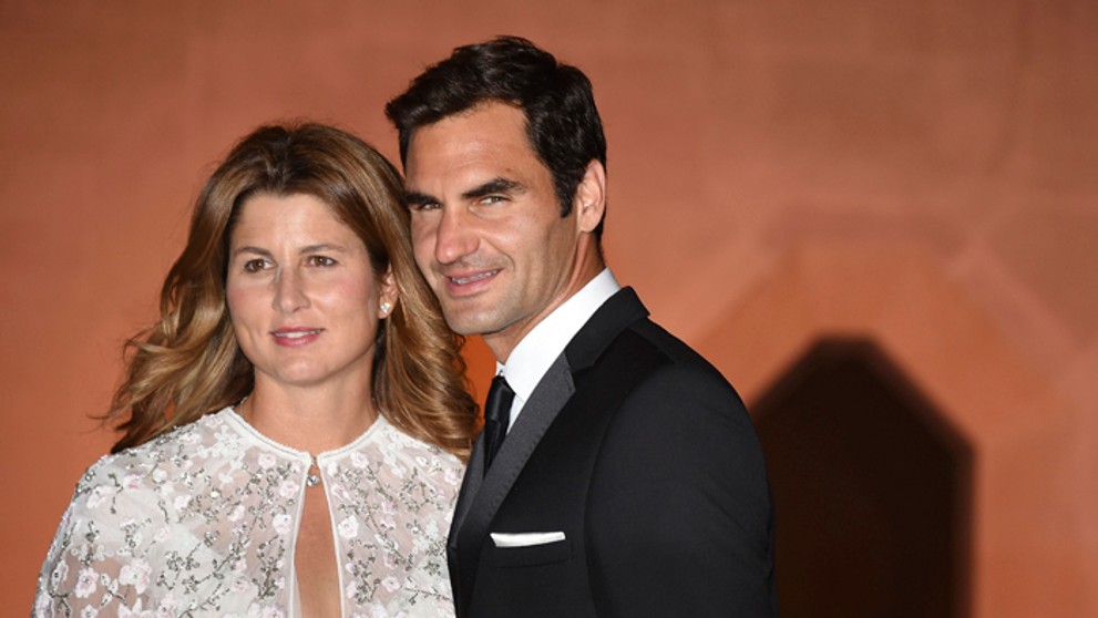Mirka a Roger Federerovci na večierku pre wimbledonských víťazov.