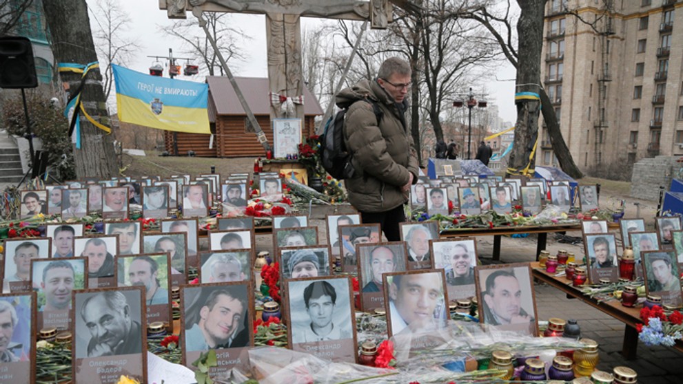 Spomienka na obete Majdanu.