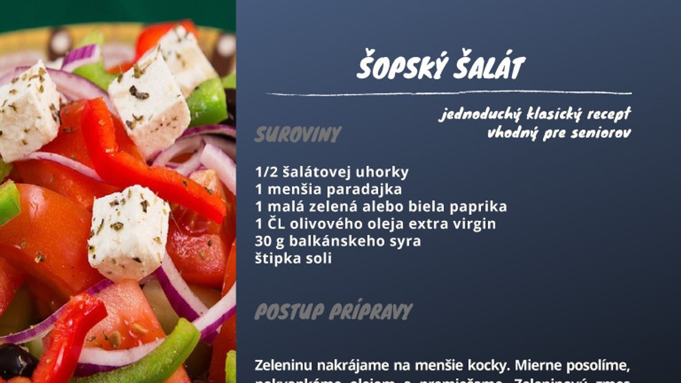 Malá kuchárka pre seniorov.