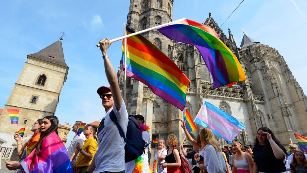 Na snímke účastníci pochodu PRIDE v Košiciach 24. augusta 2019.