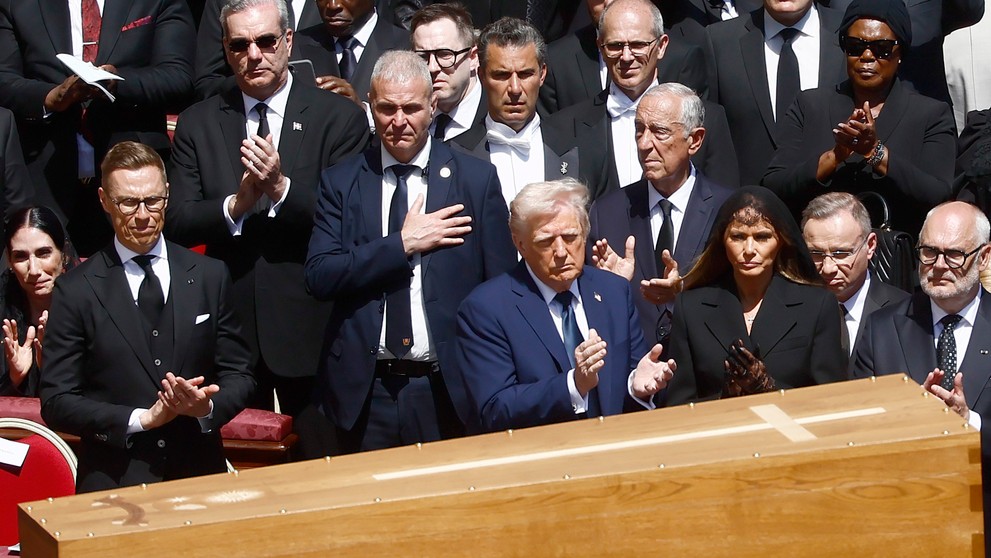 Donald Trump na pohrebe pápeža Františka 