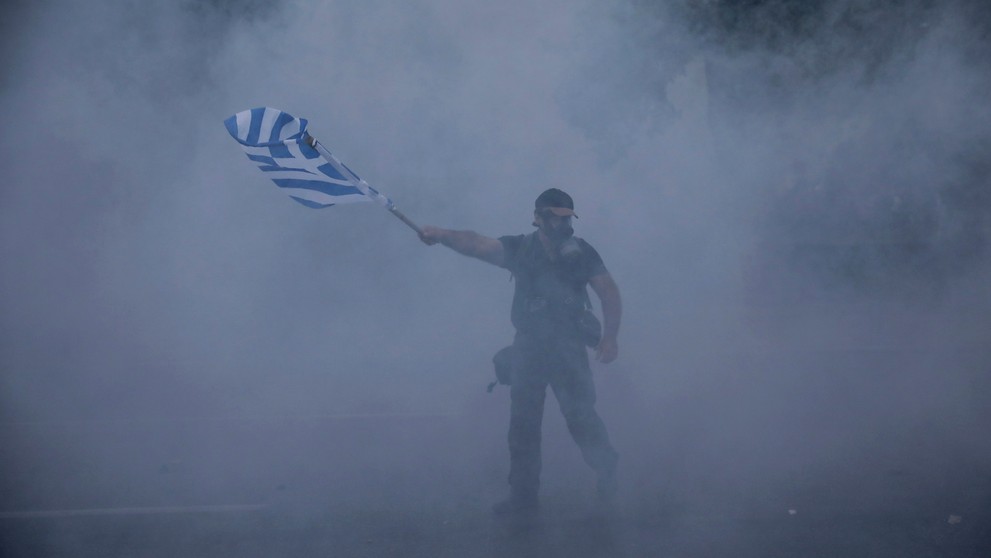 Protest v Thessalonikách.