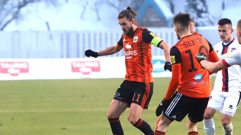 Matej Kochan (Ružomberok) v zápase 18. kola Fortuna ligy proti Zlatým Moravciam.