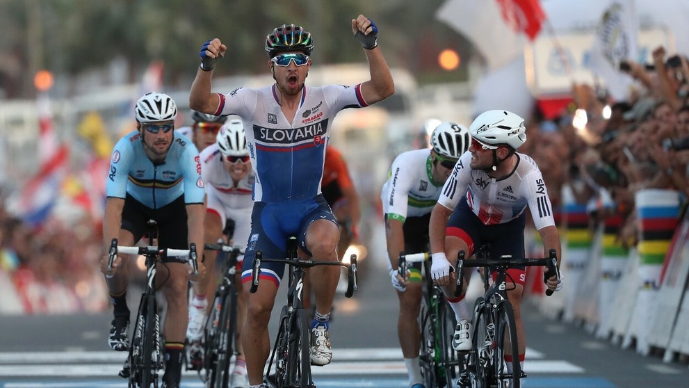 Radosť Petra Sagana po obhájení titulu majstra sveta.