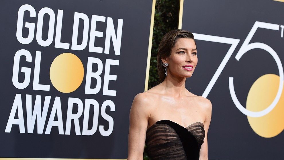 Jessica Biel na Zlatých glóbusoch