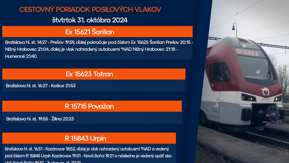 Štvrtok 31.10. spoje