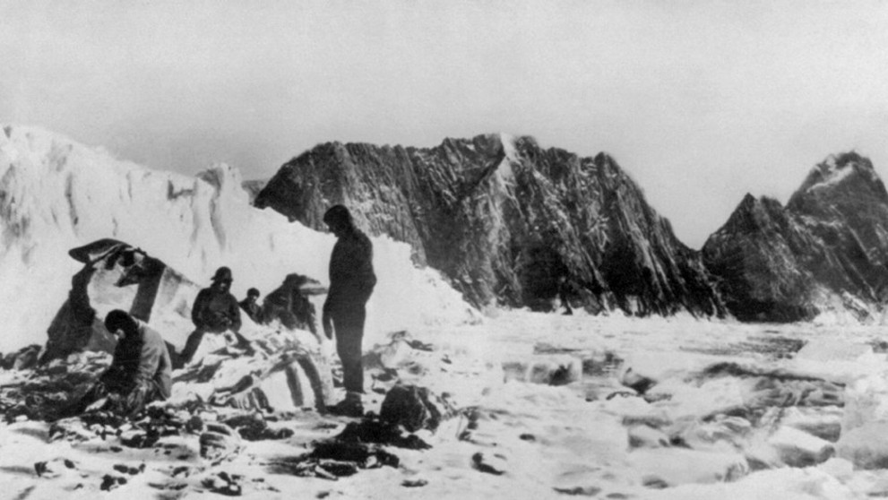 Tábor výpravy Ernesta Shackeltona na Sloniom ostrove.