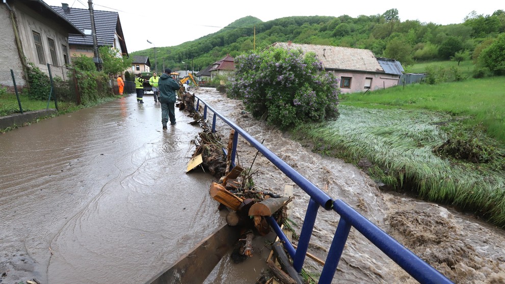 Povodeň v Rudne nad Hronom.