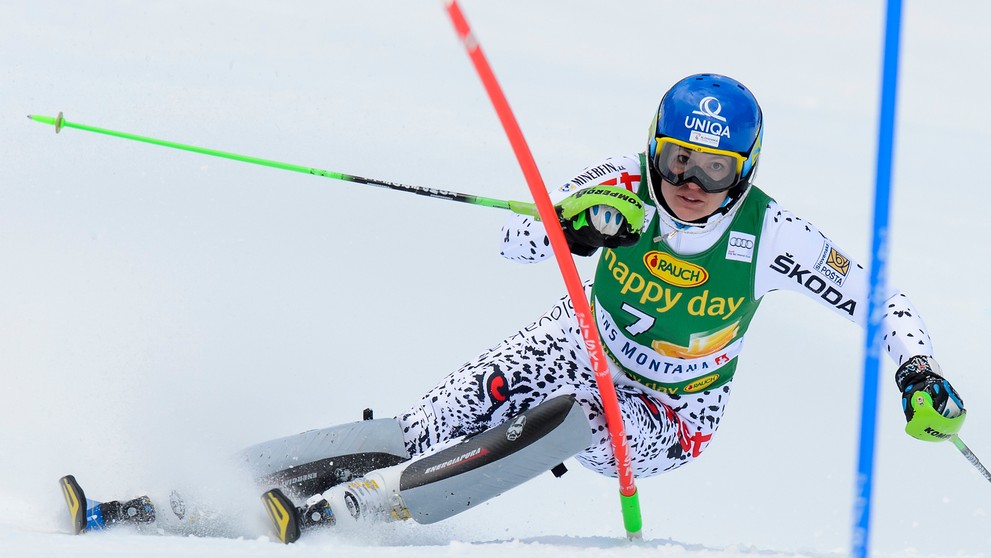 Veronika Velez-Zuzulová v 1. kole slalomu žien Svetového pohára vo švajčiarskom stredisku Crans Montana.