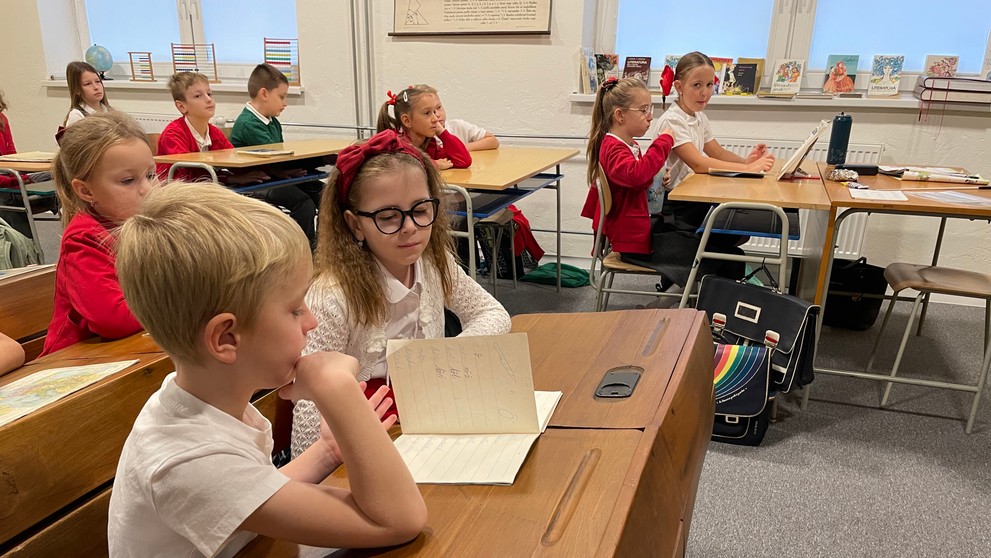 Retro vyučovanie v Prievidzi.