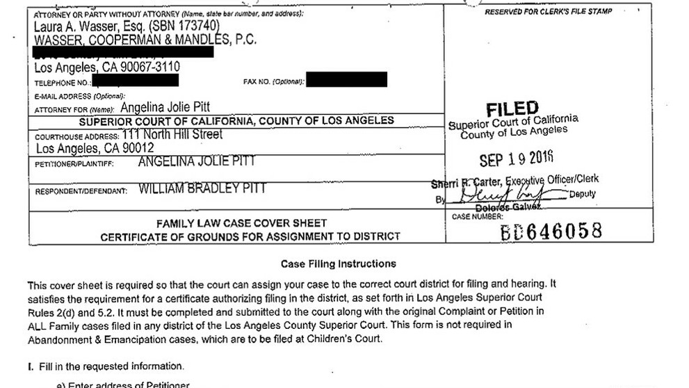 Rozvodové dokumenty Angeliny Jolie a Brada Pitta