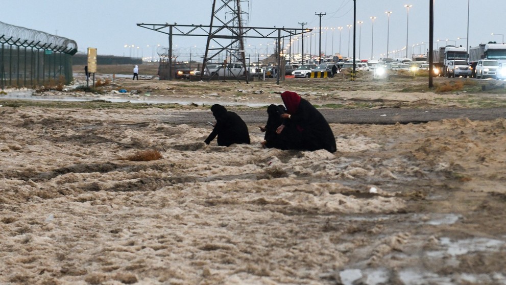 Krupobitie v Kuvajte.