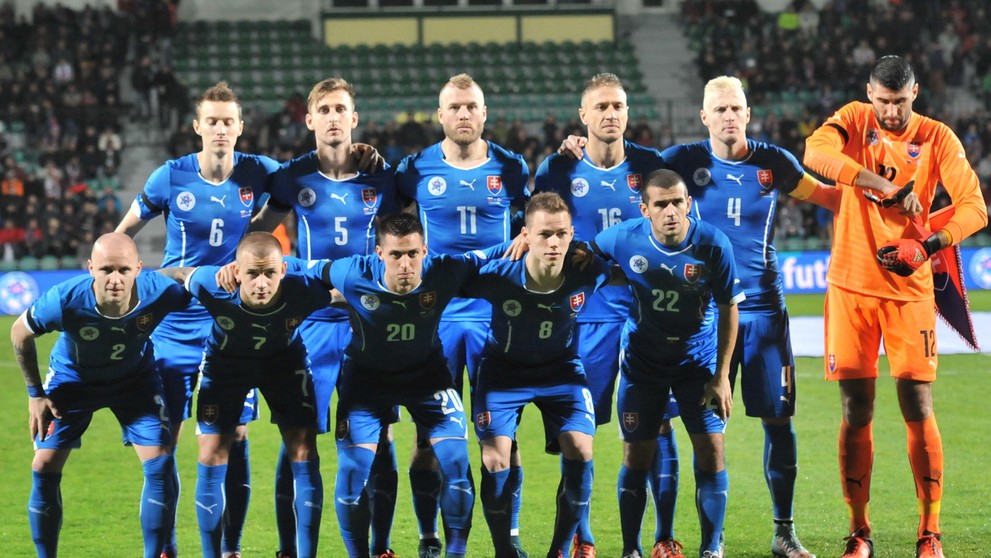 Na snímke futbalisti Slovenska v prípravnom futbalovom zápase Slovensko – Island