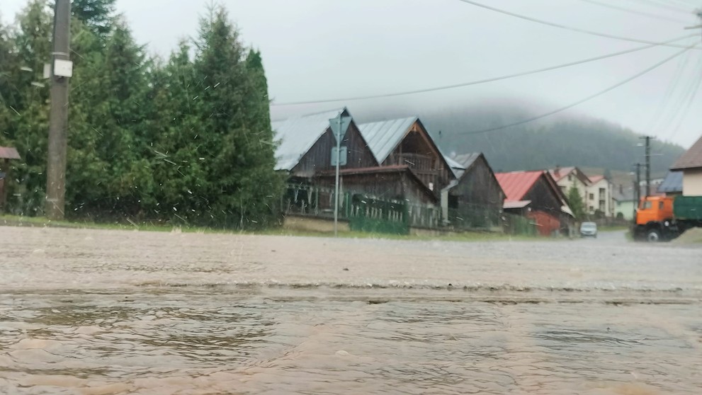 Hustý dážď v Liptovskej Tepličke